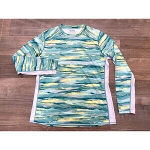 Simms Solarflex Womens XL Wave Camo Performance Fishing Outdoors UPF 50 Shirt